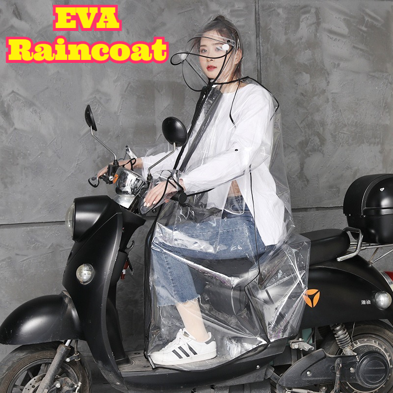 Cycling Commute Rain - Jas Hujan EVA Transparan Berkerudung Unisex
