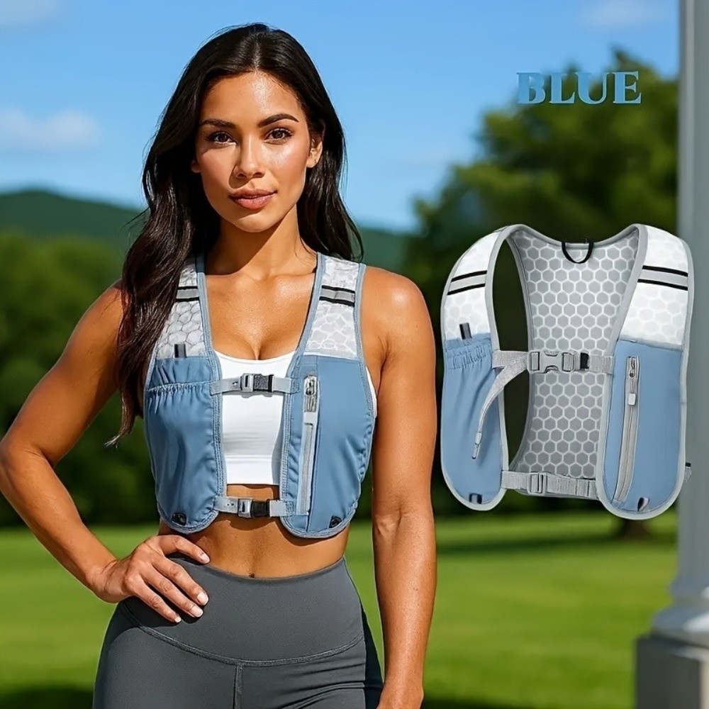 Reflective Vest Cycling - Rompi Penyimpanan Botol Air Lari Tahan