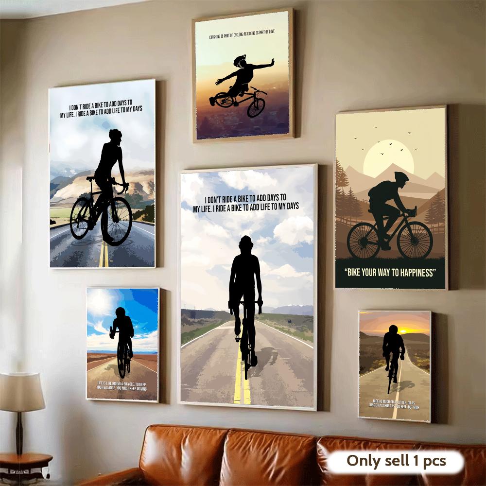 Cycling Quote - Poster Seni Kutipan Motivasi Bersepeda Stiker