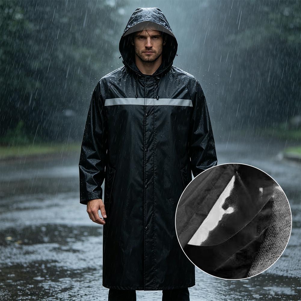 Cycling Commute Rain - Jas Hujan Berkerudung Anti Air, Mantel