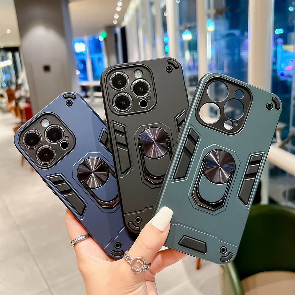 Kickstand Adjustable - Casing Ponsel dengan Cincin Magnetik dan