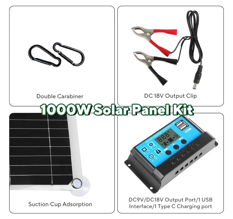 Kit Panel Surya 1000W, Sel Sur - Usb Charger Dynamo ulasan dan harga