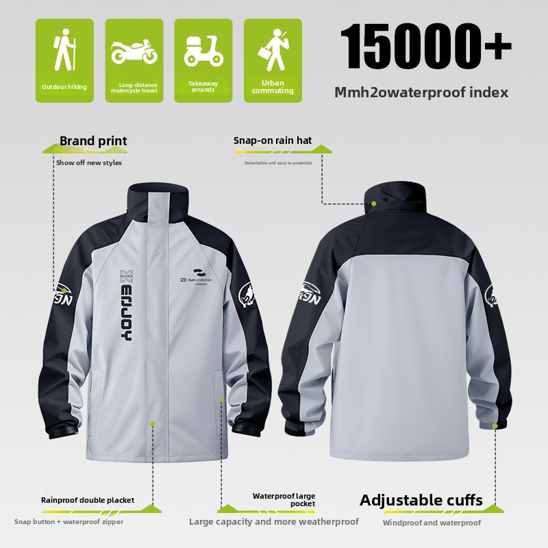 Setelan Jas Hujan Sepeda Motor - Cycling Rain Jacket Commute ulasan dan harga