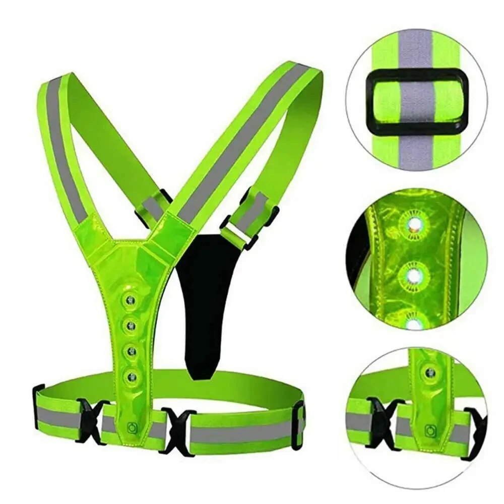 Rompi Lari LED Reflektif Tali  - Reflective Vest Cycling ulasan dan harga
