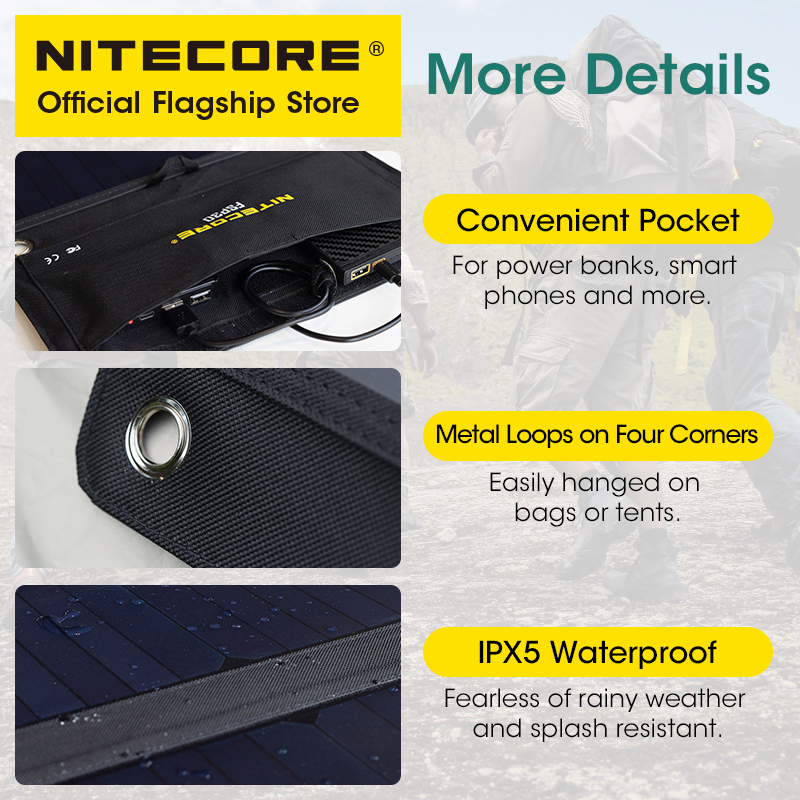NITECORE FSP30 Panel surya por - Usb Charger Dynamo ulasan dan harga